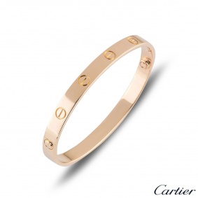 Cartier Rose Gold Plain Love Bracelet Size 18 B6035618 Cartier Rose Gold Plain Love Bracelet Size 18 B6035618